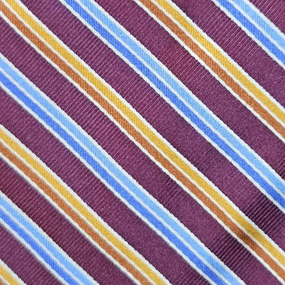 Brooks Brothers Irregular Silk Neck Tie Multicolred Diagonal Stripes Repp 60x3.5